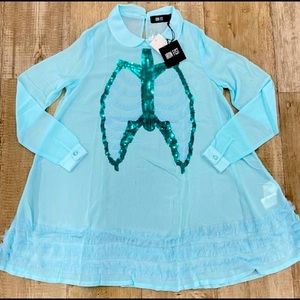 🆕NWT! Iron Fist Dead Mermaid Walking Dress in Blue!